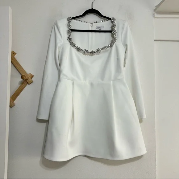 NADINE MERABI Kimberly Rhinestone Mini Dress, Size 12 US - Picture 4 of 9